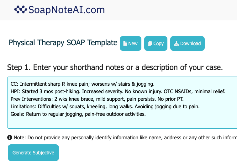 Step-1 SOAP Note Generation