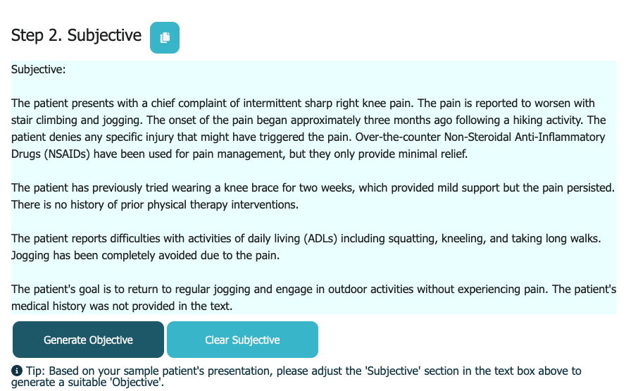 Step-2 SOAP Note Generation